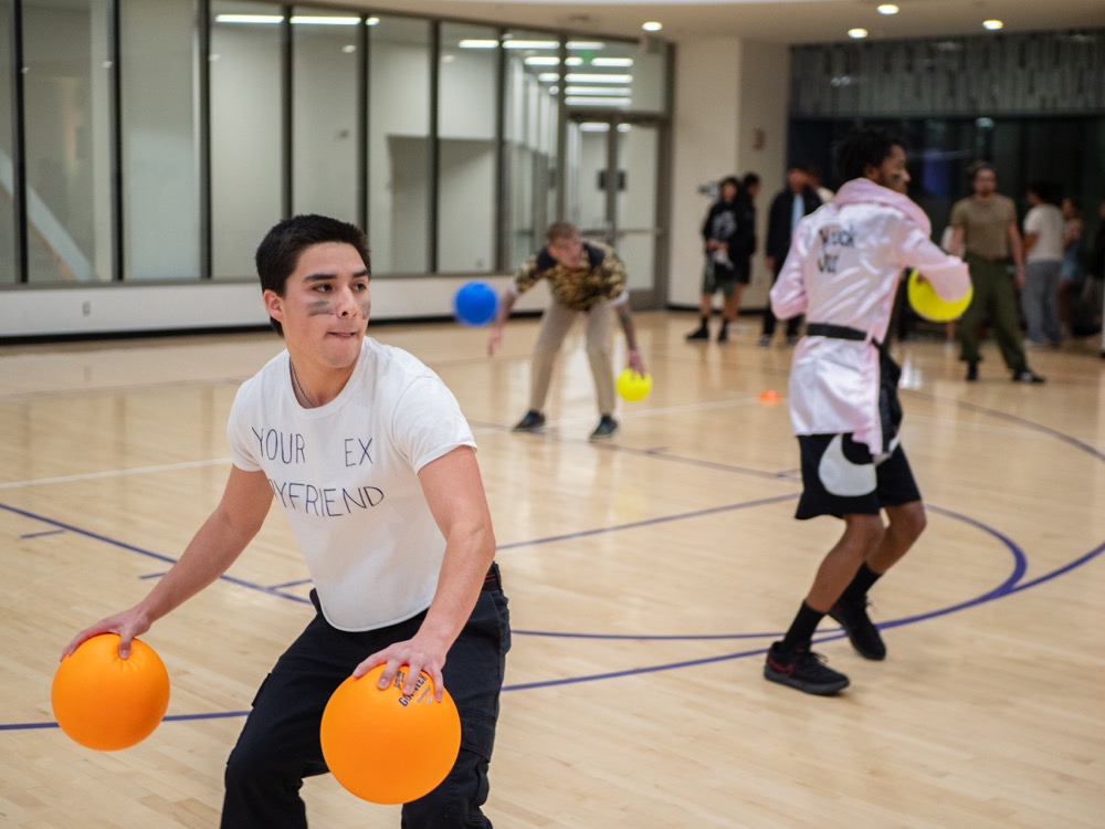 Participant engaging in dodgeball