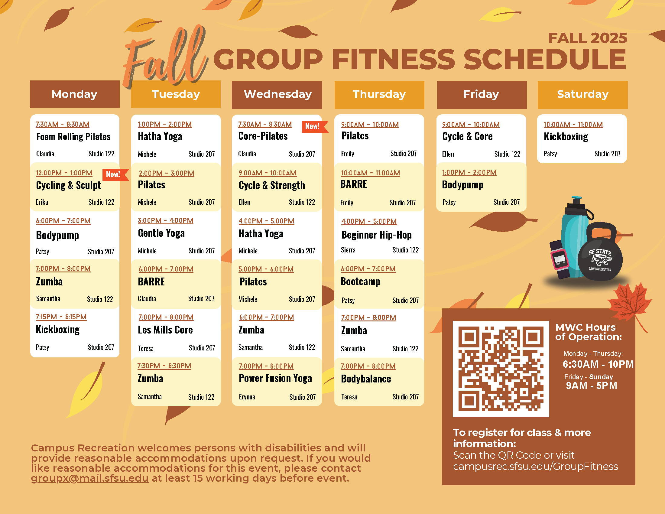 Fitness Schedule