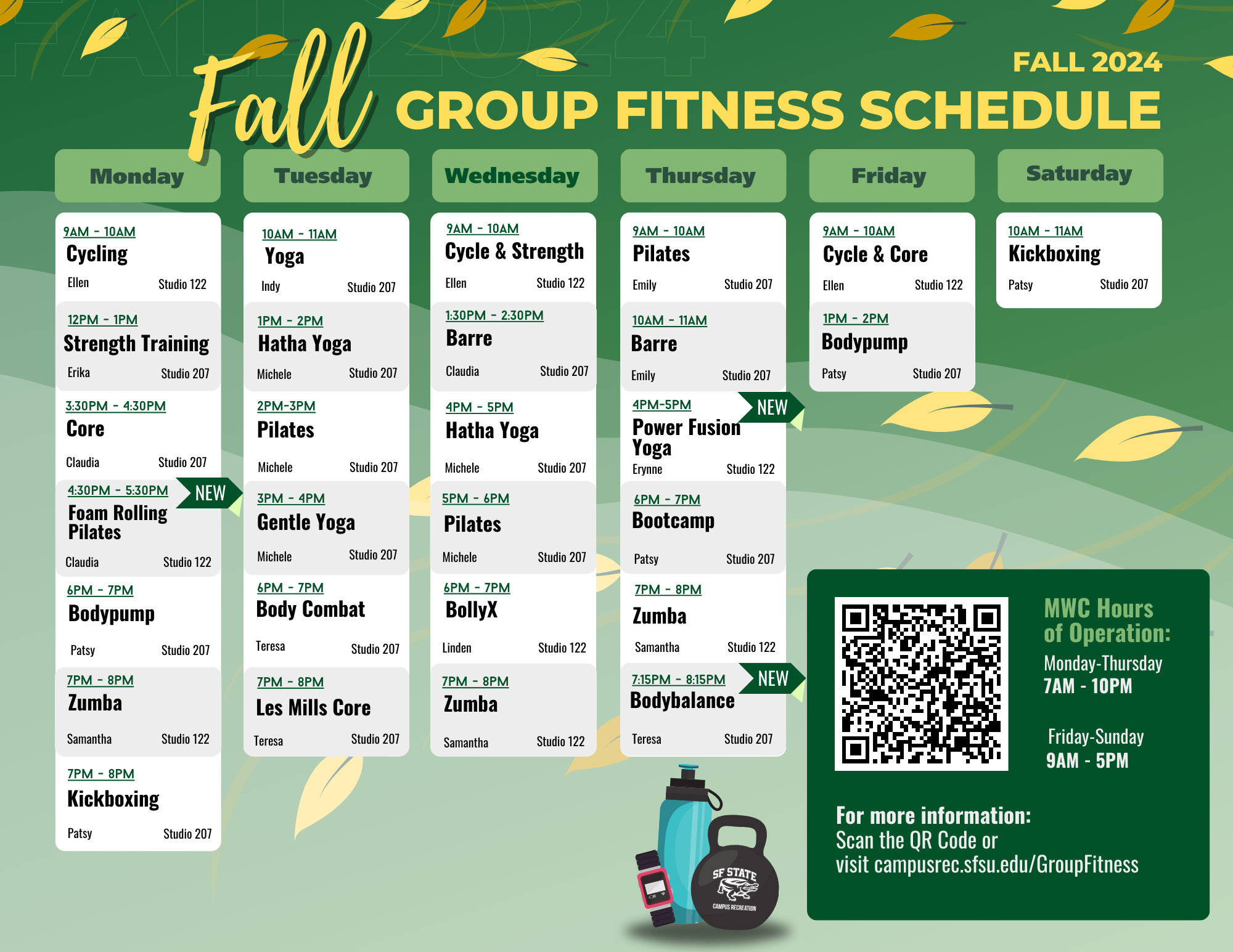 Fall 2024 Group Fitness Schedule