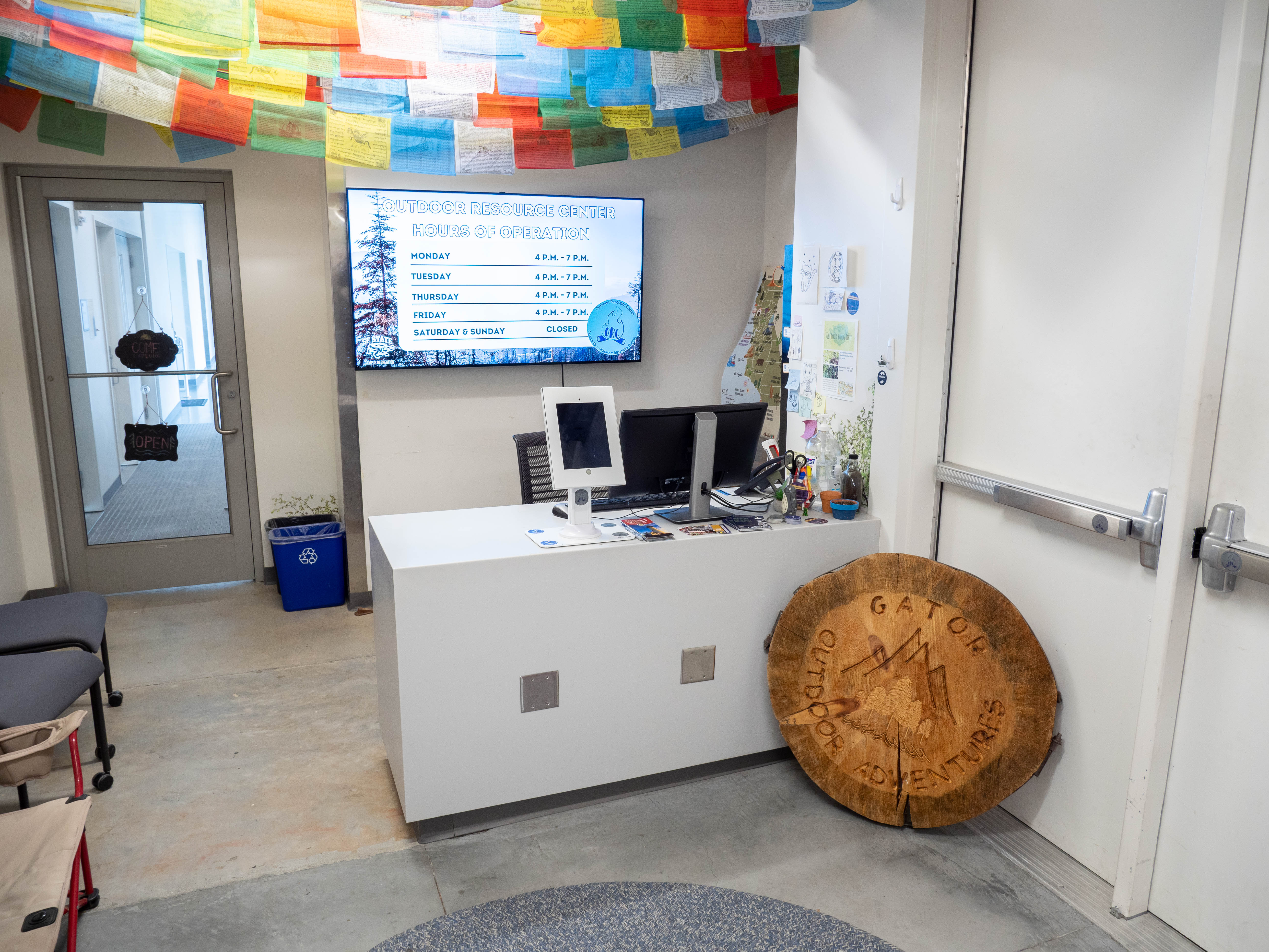 Reception desk at the Outdoor Resource Center