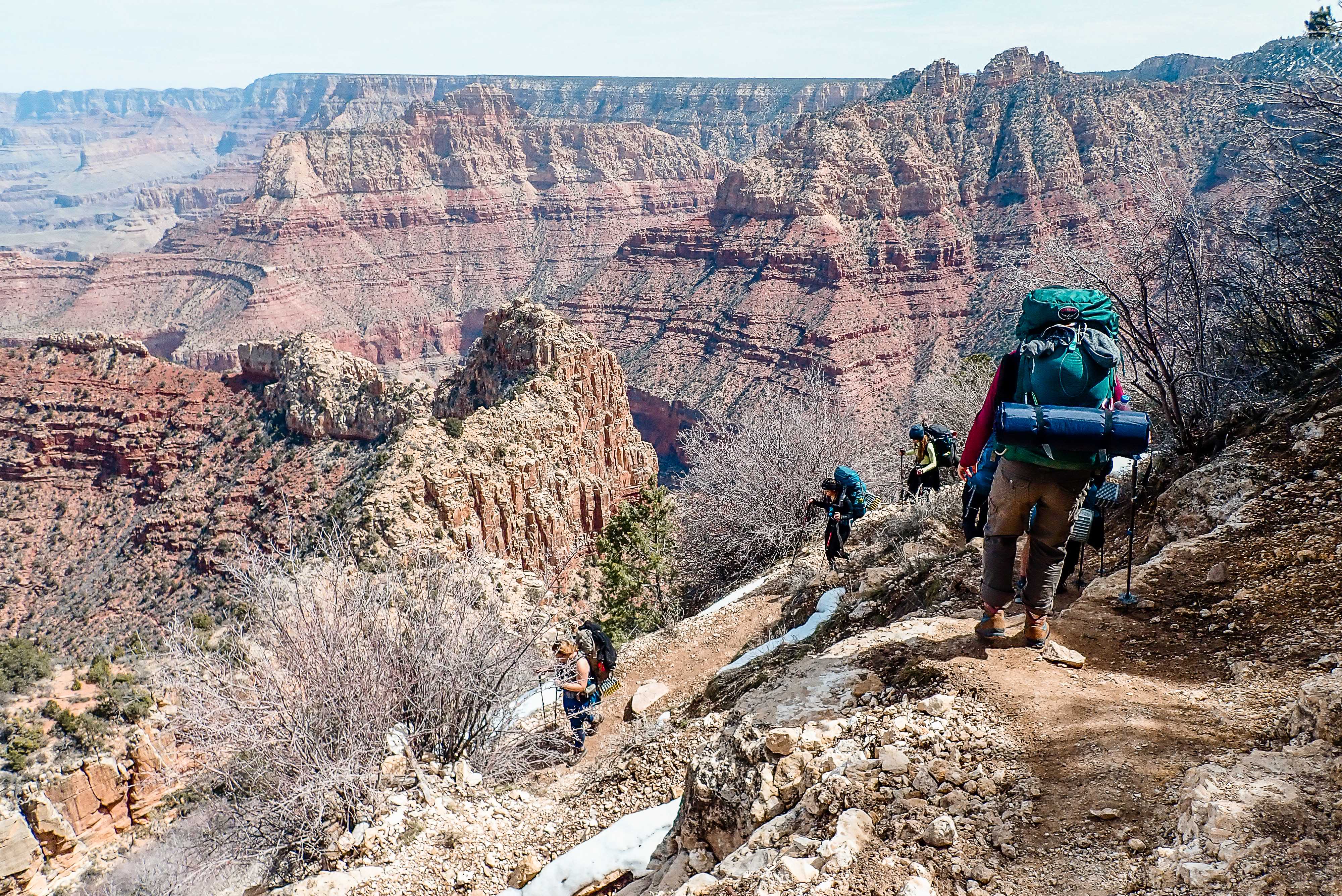 Student hiking the grand canyon