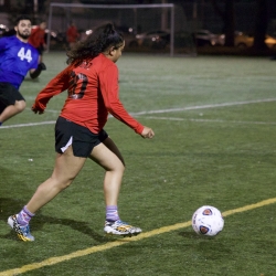 playing soccer