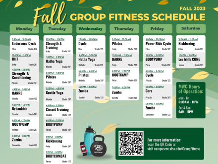 Fall 2023 Group Fitness Schedule