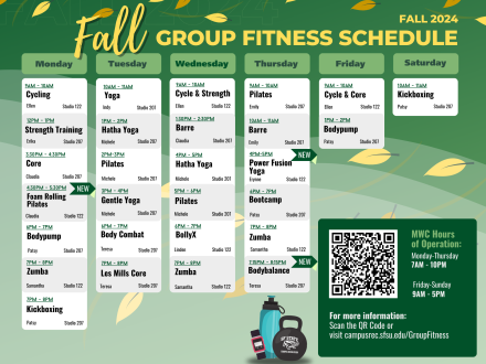 Fall 2024 Group Fitness Schedule