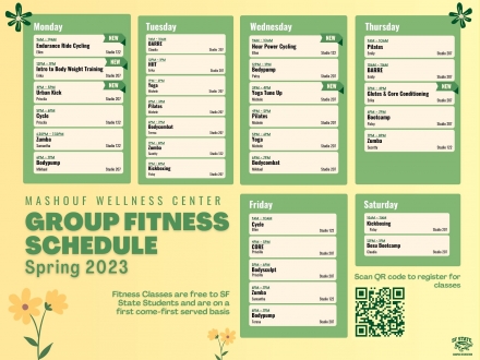 Spring 2023 Group Fitness Schedule