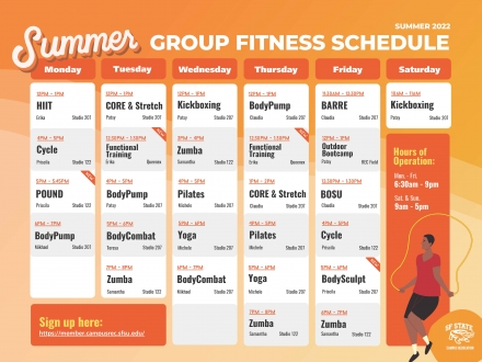 Summer 22 Group Fitness Schedule